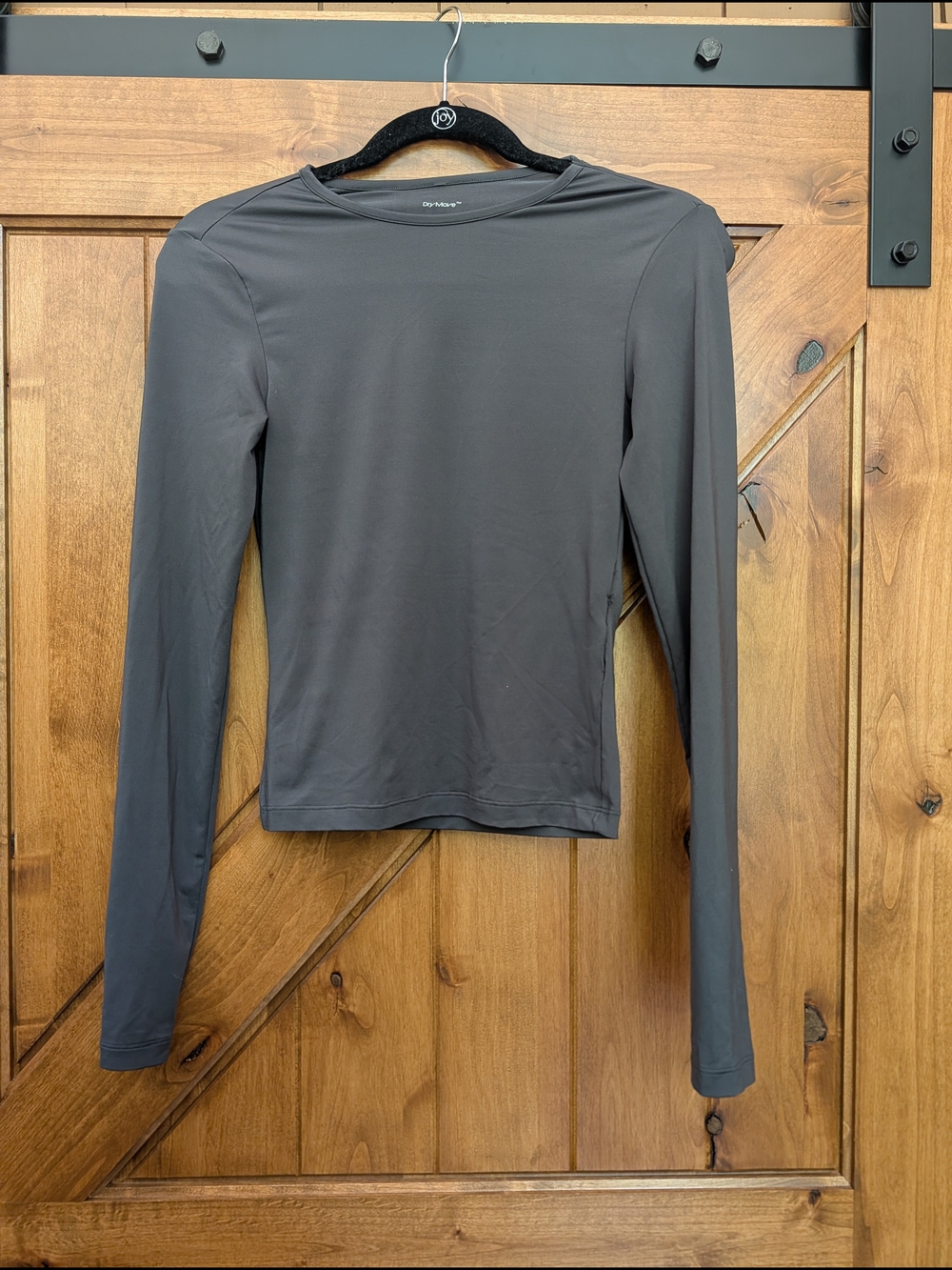H&M Women's Long-Sleeve Crop Top - Charcoal Gray